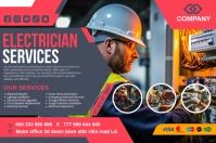 Electrical services flyer 海报 template