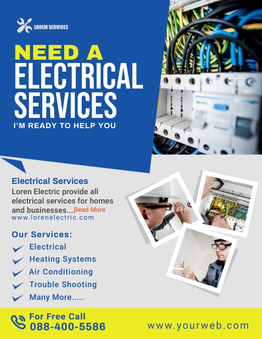 Electrical Services Flyer Template Pamflet (Letter AS)