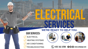 Grey Electrical Services Promotion Twitter Post Template