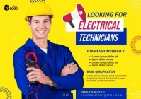 Electrical Technician Job Vacancy Ad A5 template