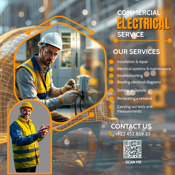 Electrician Hiring Instagram Ad Template | PosterMyWall