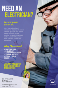 Customizable Design Templates For Electrician Flyer