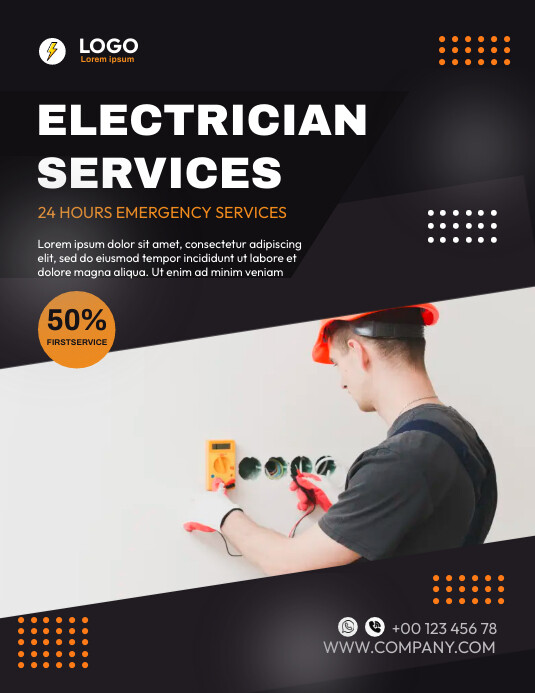 Electrician flyer template | PosterMyWall