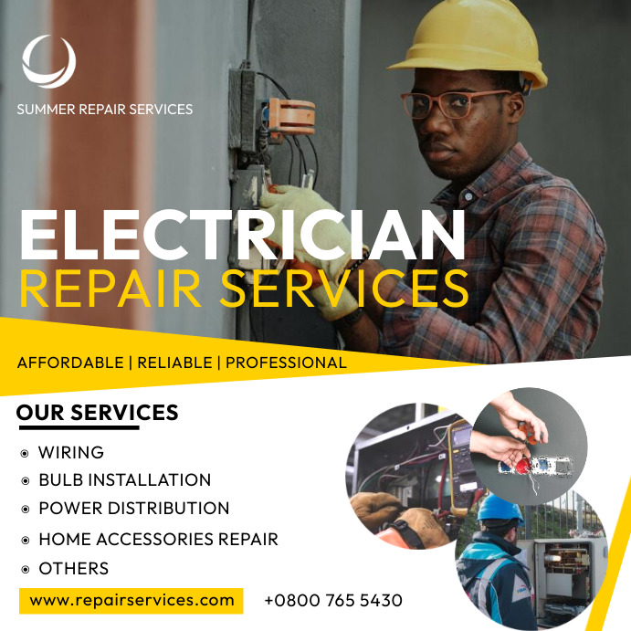 Electrician repair services Template | PosterMyWall