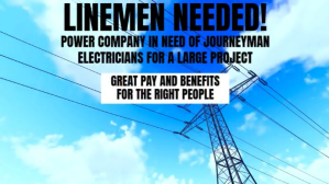 蓝色 ELECTRICIANS NEEDED Digitalt display Template