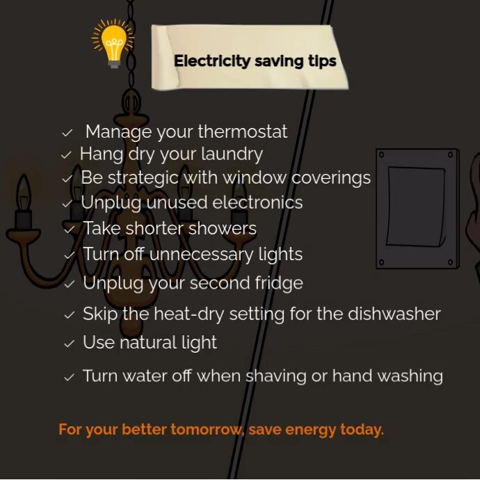 electricity saving tips Template | PosterMyWall