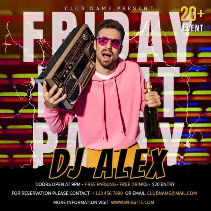 Electro Friday Night Template | PosterMyWall