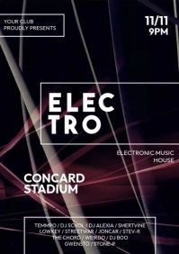 Electro House Concert A4 template