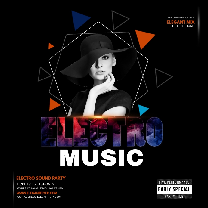 Electro Music Instagram post template