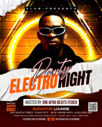 Electro Music Party Flyer Instagram Portrait template