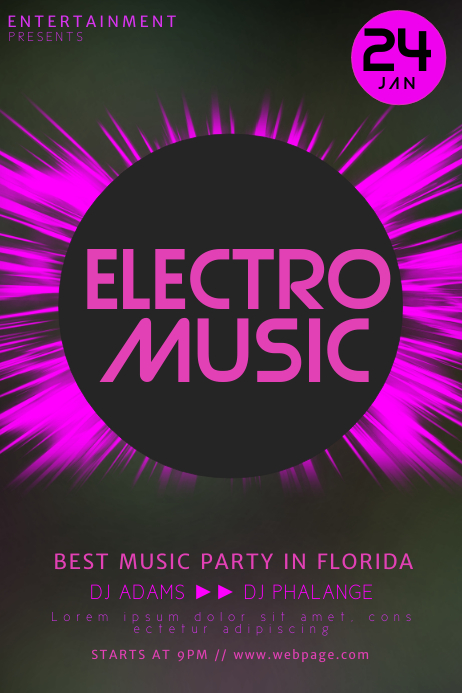 Electro Music Flyer Template Plakat