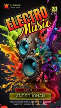 Black Electro Music Event Instagram Reel Template