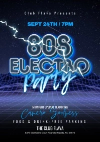 Electro Party Flyer A5 template
