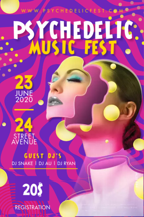 电子流行音乐实验音乐演唱会海报模板 Postermywall