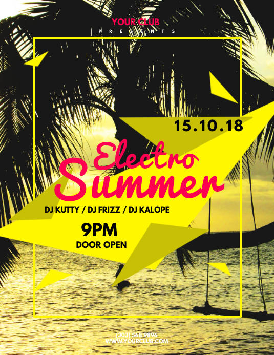 electro summer flyer template postermywall summer flyer