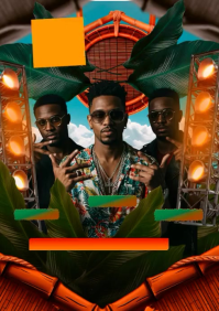 electro summer party A4 template