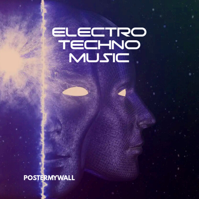 Electro Techno Music CD Cover Template Copertina album