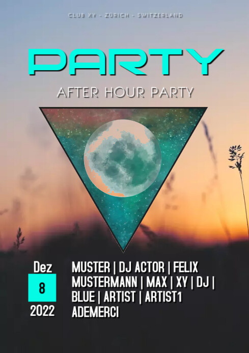 Electro Techno Party Flyer Poster Template Postermywall