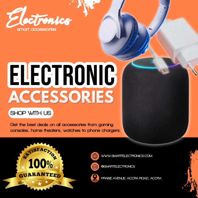 Electronic accessories shop poster Template | PosterMyWall