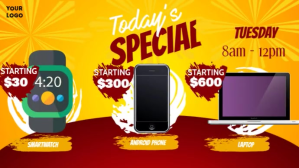 electronic device digital display sale ad template