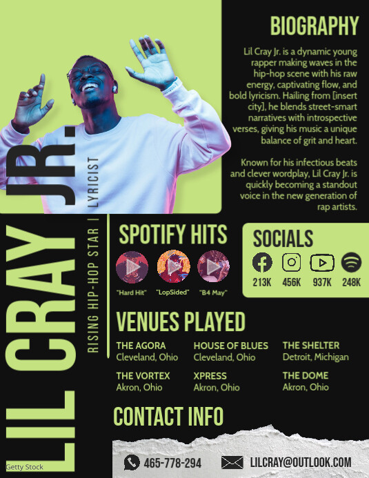 Electronic press kit rapper flyer template | PosterMyWall