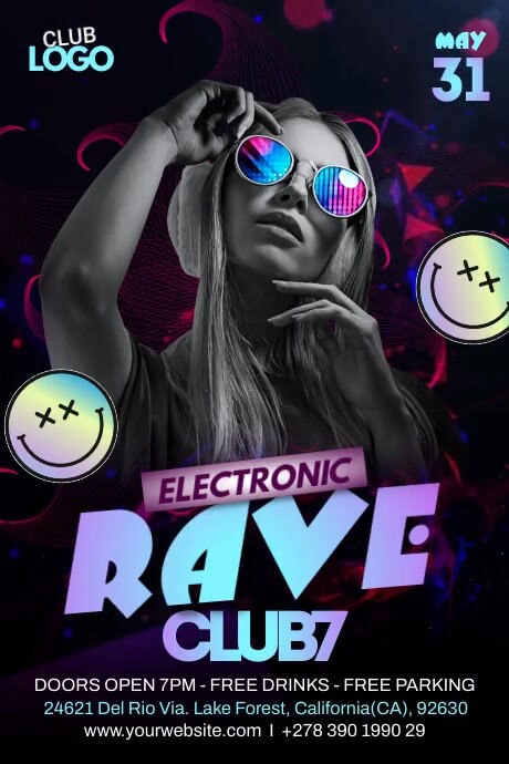 Electronic Rave Club Template | PosterMyWall
