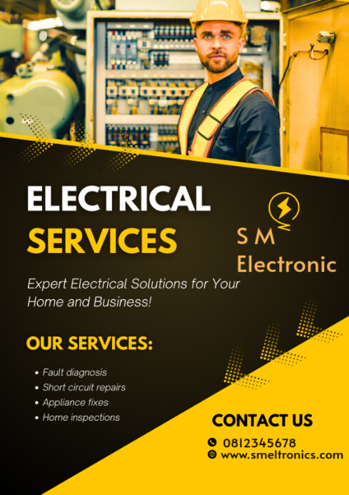 Electronics Flyer Design Sticker Electronic service flyer design template | PosterMyWall