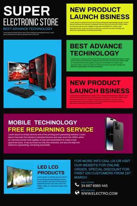 Electronic video poster Template | PosterMyWall