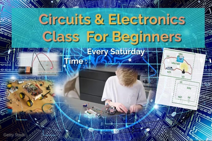 Electronics Course for Beginners Poster template