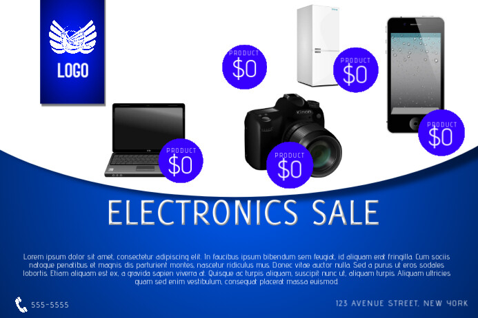 electronics phone computer laptop freezer tv sale flyer template ...
