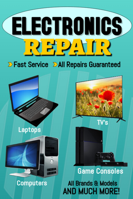 Electronics Repair Advertising Poster Sign Po Template | PosterMyWall