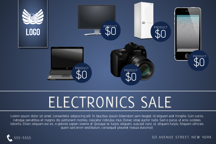 electronics sale flyer template phone tv laptop | PosterMyWall