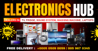 Electronics Shop Home Appliances Gadget Tech Store Consumer Phones Retail Banner Poster Template Fac Facebook Event Cover