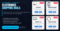 Black Electronics Shopping Deals Gedeelde afbeelding op Facebook Template