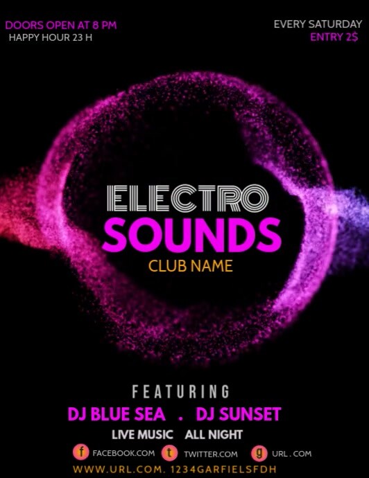 Electrp spund flyers,karaoke  flyers template