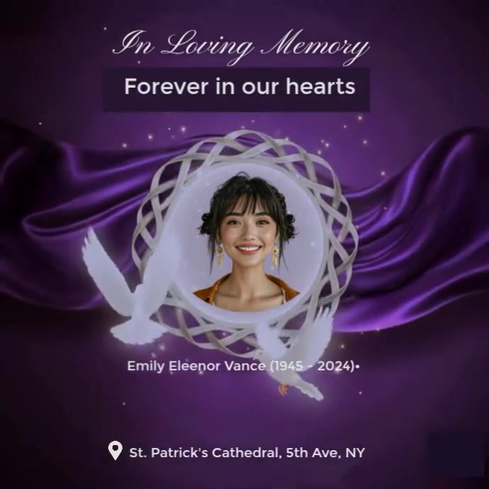 Elegant 'in Loving Memory' Video Template For Heartfelt Tributes Instagram Post
