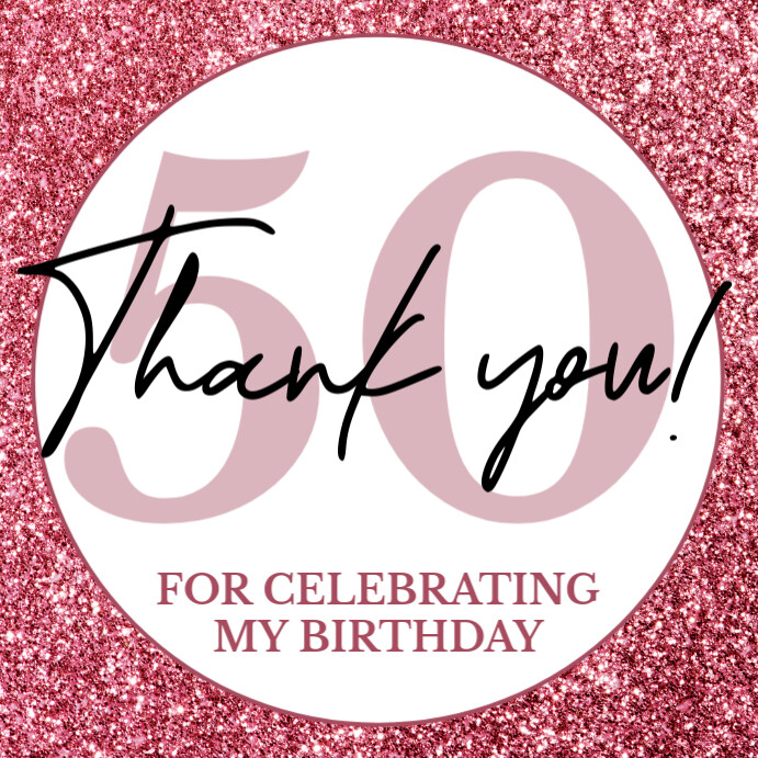 Elegant 50th Birthday Favour Tags Instagram 帖子 template