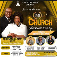 Schwarz Church Anniversary โพสต์บน Instagram Template