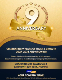 Elegant Anniversary Event Invitation Card Pamflet (Letter AS) template