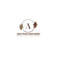 Elegant Autumn Oak Leaf/falling Leaves Logo, Tree Logo, Leaf Silhouette, Golden Leaf, Orange Leaf, F Logotyp template