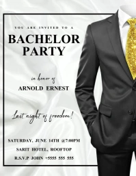 Elegant Bachelor Party Invitation Template Flyer (US Letter)