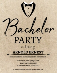 Elegant Bachelor Party Invitation Templates Flyer (US-Letter)