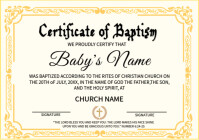 Hvid Baptism Certificate A2 Template