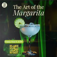 Elegant Bar Menu Promo with QR Code Сообщение Instagram template
