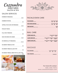 Elegant Beauty & Spa Price List Flyer Template