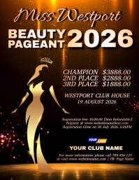 Elegant Beauty Pageant Contest Poster Volantino (US Letter) template