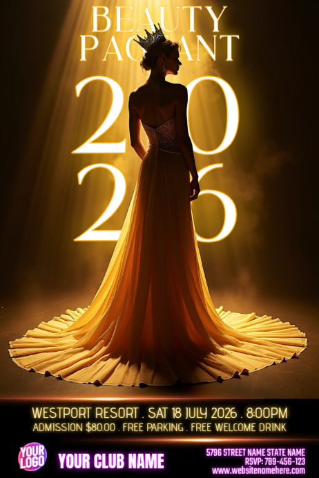 Fall Pageant Template Elegant Beauty Pageant Contest Poster-Vorlage | PosterMyWall