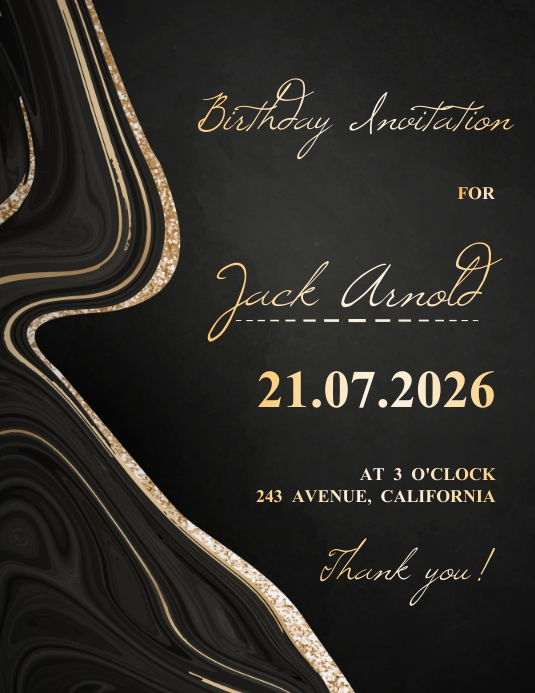 Elegant birthday card invitation template เทมเพลต | PosterMyWall