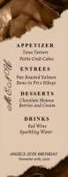 Elegant Birthday Dinner Menu Template - Classy Printable Design Half Page Letter