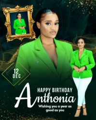 Elegant Birthday Flyer for Women Instagram Portrait template